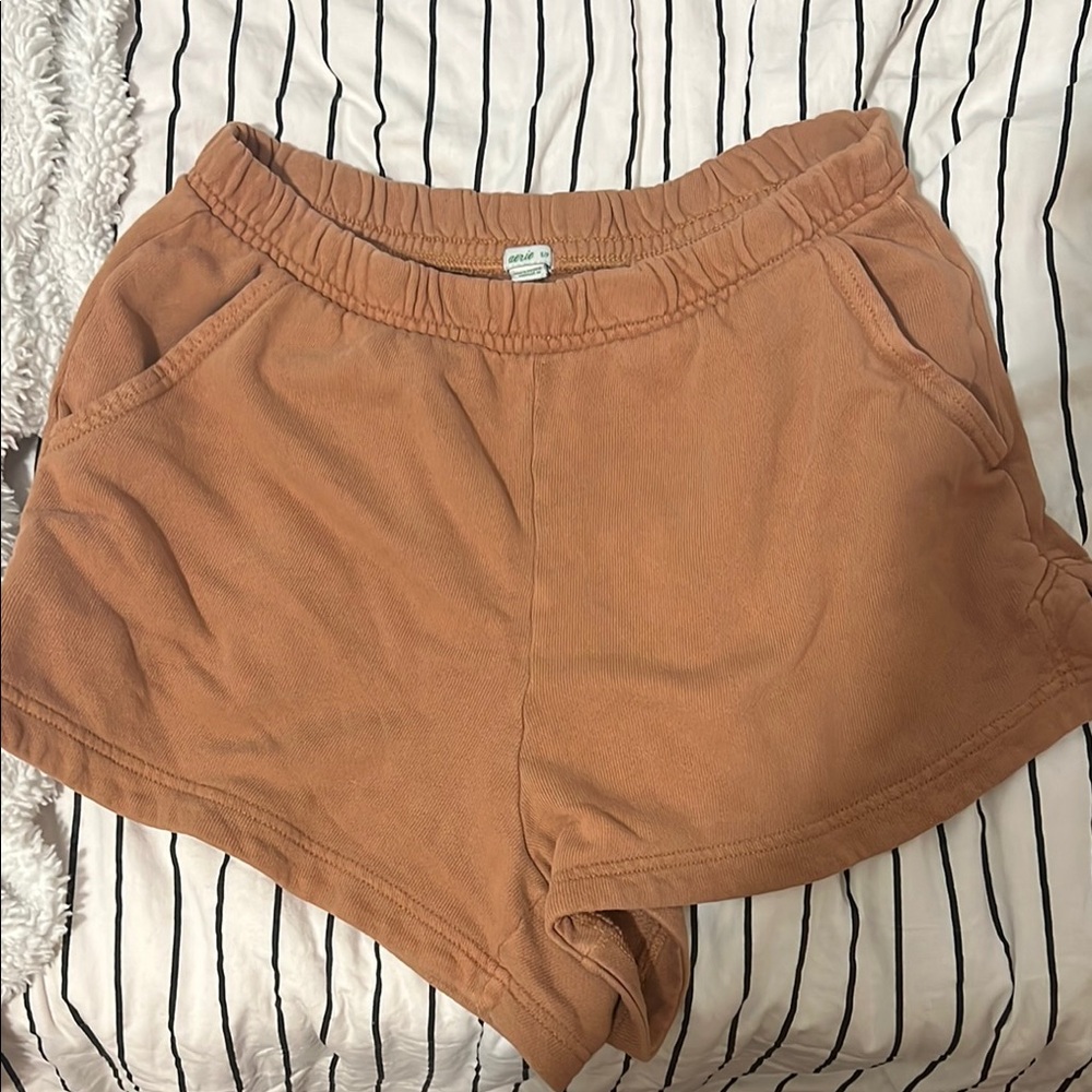 Aerie Orange Athletic Shorts Relaxed Fit
